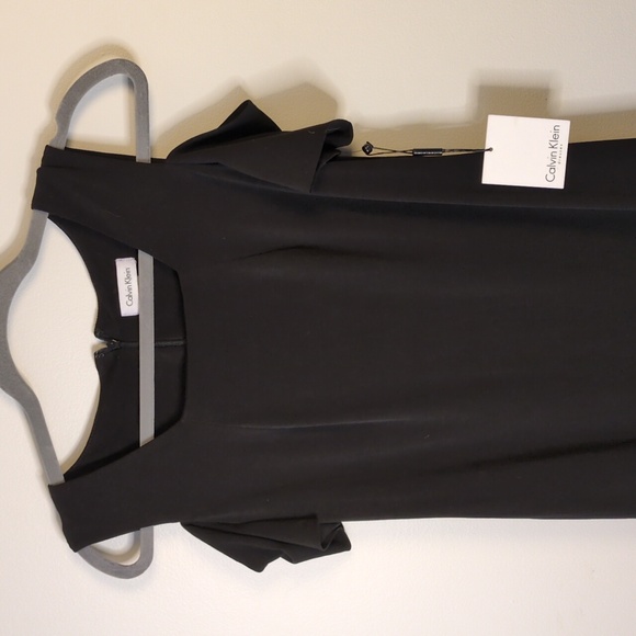 NWT Calvin Klein Women Size 6 Black Stretch Cold Shoulder CD8A11JB - Picture 3 of 5